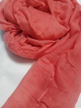 Plain Lawn Scarf - Coral Red Plain Lawn Scarf - Coral Red